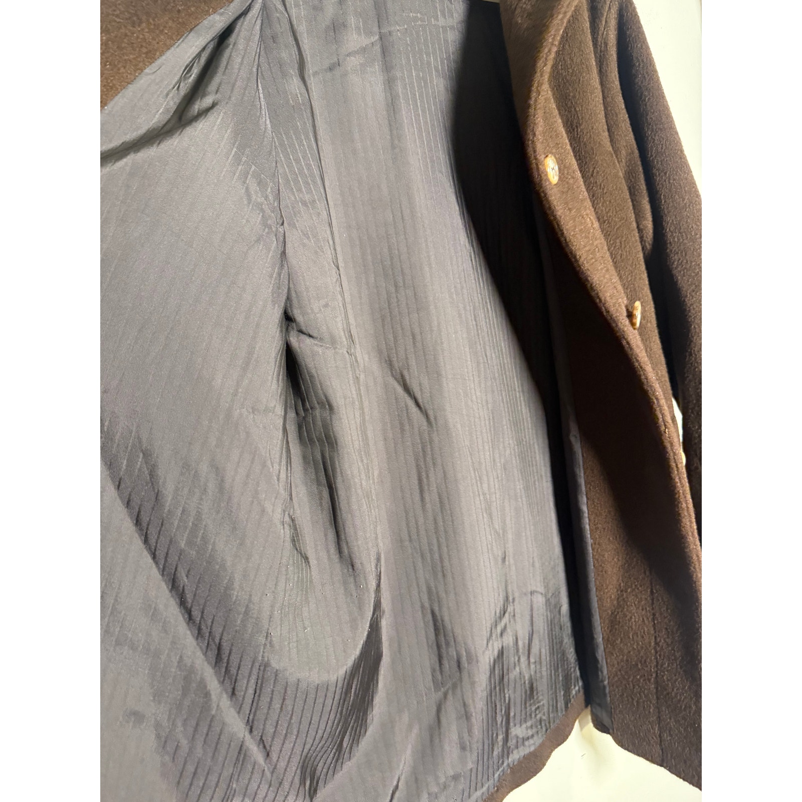 Loro Piana Women’s It 50 Brown Mohair Virgin Wool Stand Collar Coat Vintage — image 8 of 8